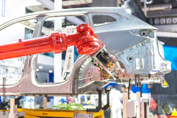 Fototapeta robot arm in factory