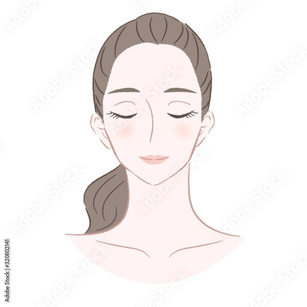 Fototapeta 目を閉じた女性の顔