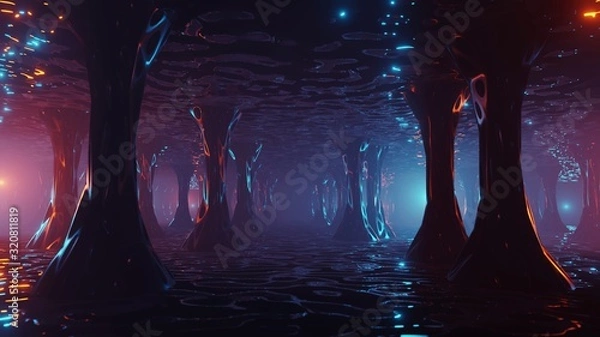 Obraz Sci Fi Futuristic Fantasy Strange Alien Structure, renderowanie 3D