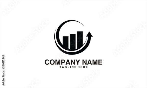 Fototapeta Arrow chart business finance vector logo