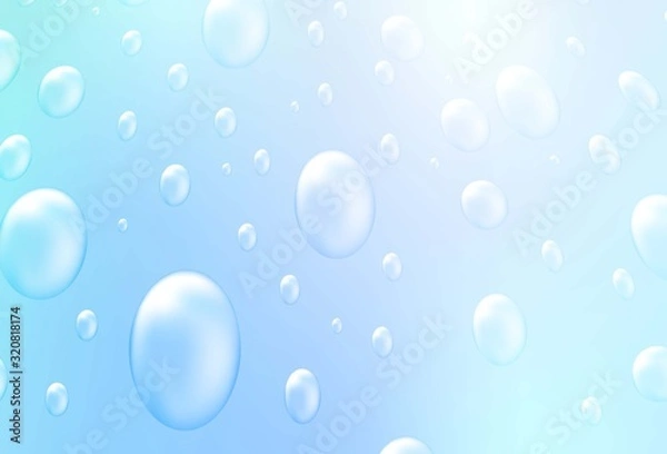 Fototapeta Light BLUE vector background with dots. Abstract illustration with colored bubbles in nature style. The pattern can be used for aqua ad, booklets.