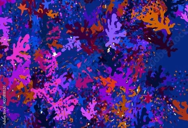 Obraz Light Blue, Red vector pattern with random forms.