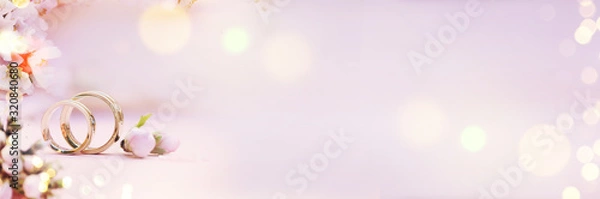 Fototapeta Wedding ring with blossom