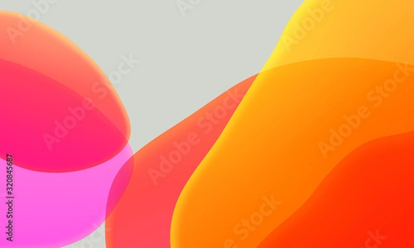 Obraz Abstract geometric fluid red orange color gradient on gray background. Trendy design graphics used for wallpaper screen tablet and phone.