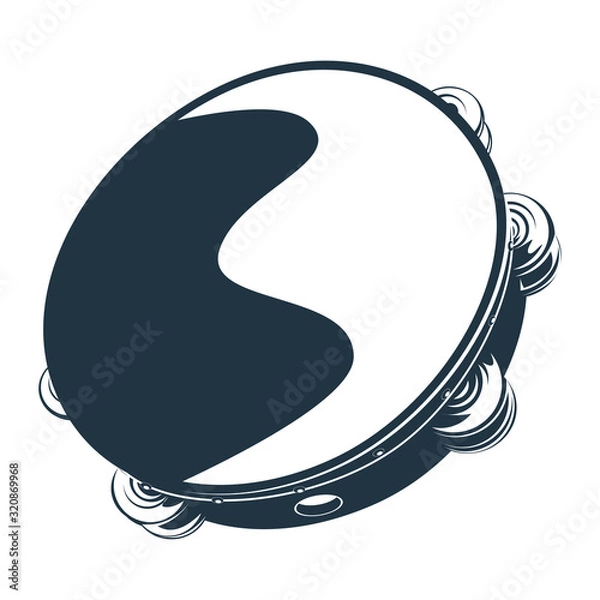 Fototapeta Vector illustration of Tambourine