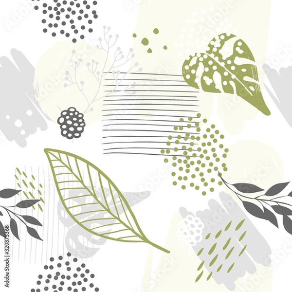Obraz Seamless exotic pattern with plants. Vector
