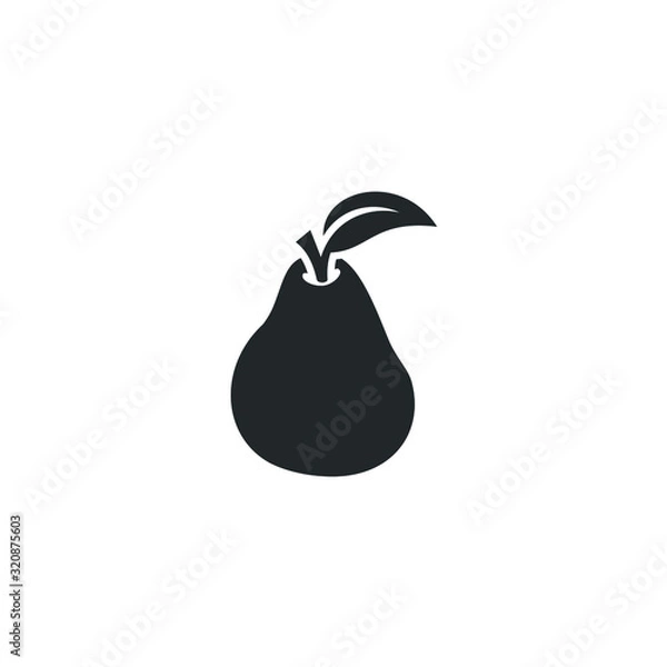 Fototapeta pear icon template color editable. pear fruit symbol vector sign isolated on white background illustration for graphic and web design.