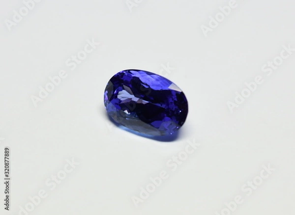 Obraz Tanzanite natural & facet cut gemstone