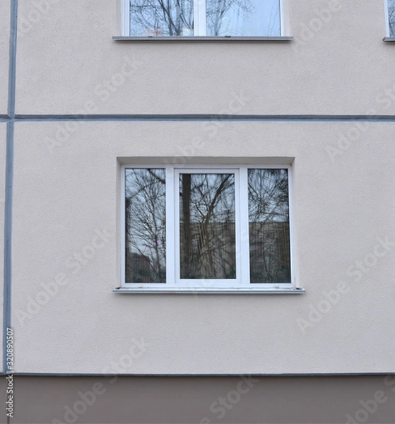 Fototapeta White window on the wall