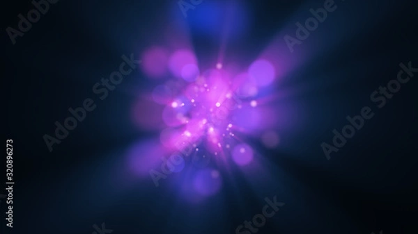 Fototapeta Abstract explosion background. Exploding particles. Purple color.
