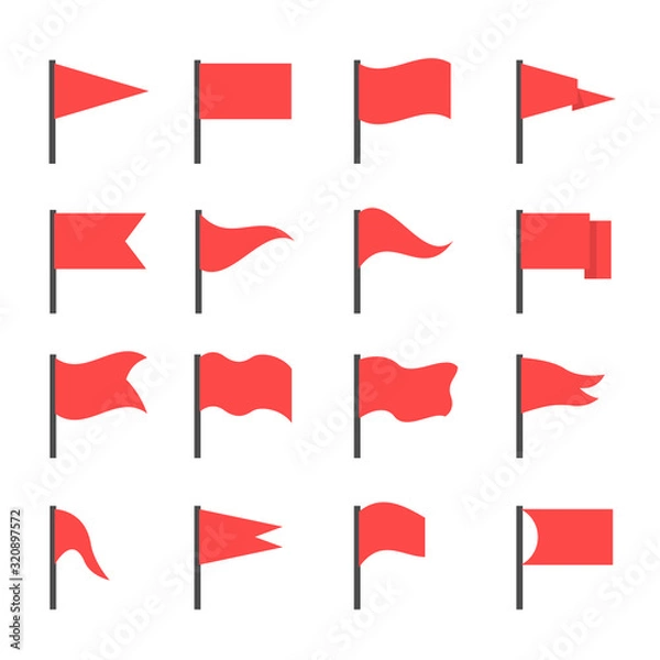Fototapeta Red flag icons