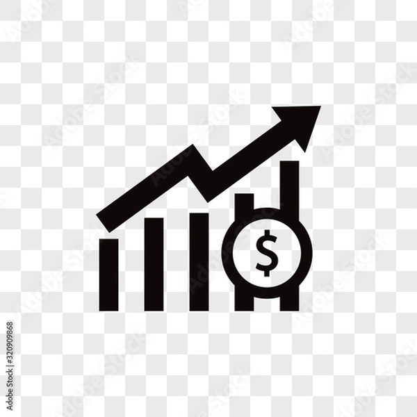 Fototapeta Profit graph vector icon in modern design style for web site and mobile app