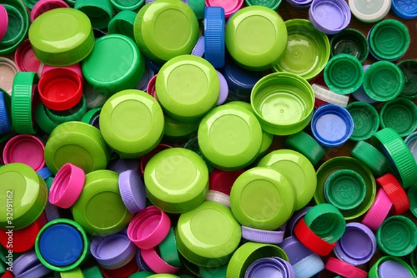 Obraz Bouchons verts étalés