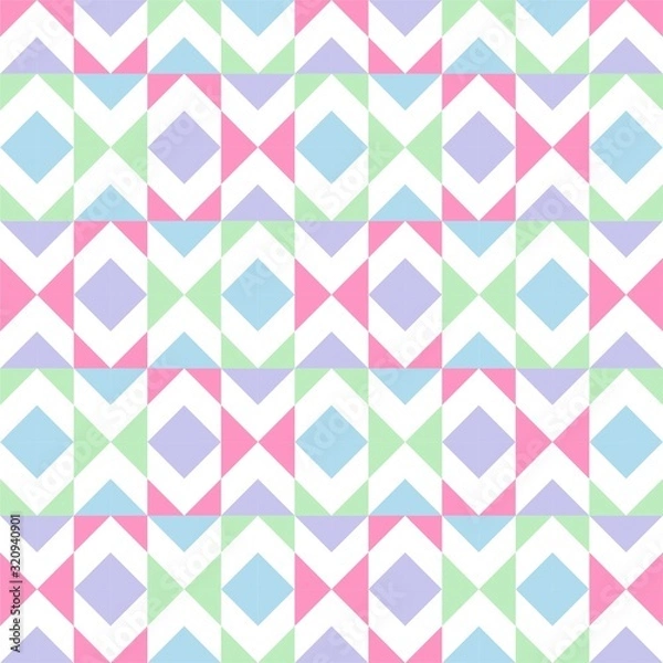 Fototapeta The Amazing of Colorful Triangle and Rhombus Pink, Purple, Green and Blue, Abstract, Repeat, Illustrator Pattern Wallpaper 