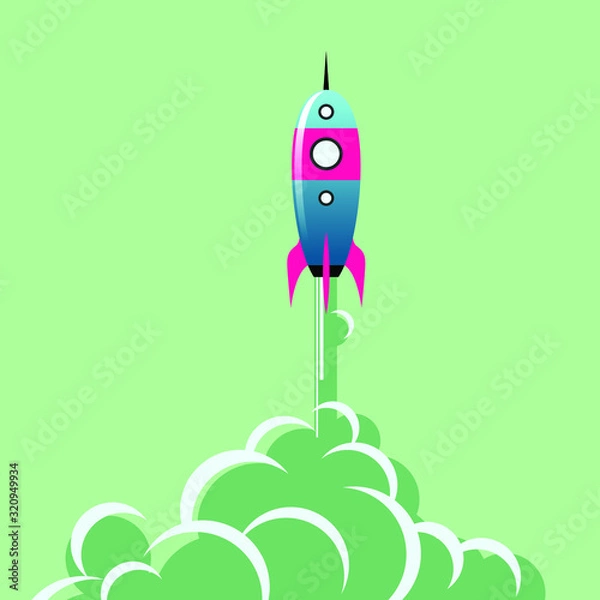 Obraz rocket ship launching into the sky