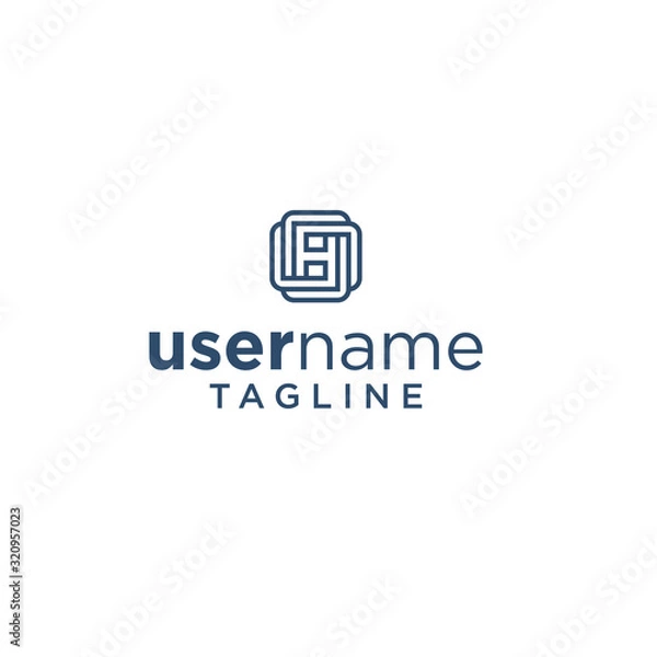 Fototapeta H initial Abstract Design or HO OH logo vector template