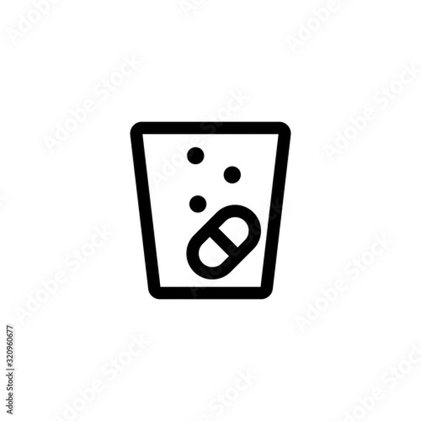 Fototapeta soluble tablet icon vector. Thin line sign. Isolated contour symbol illustration