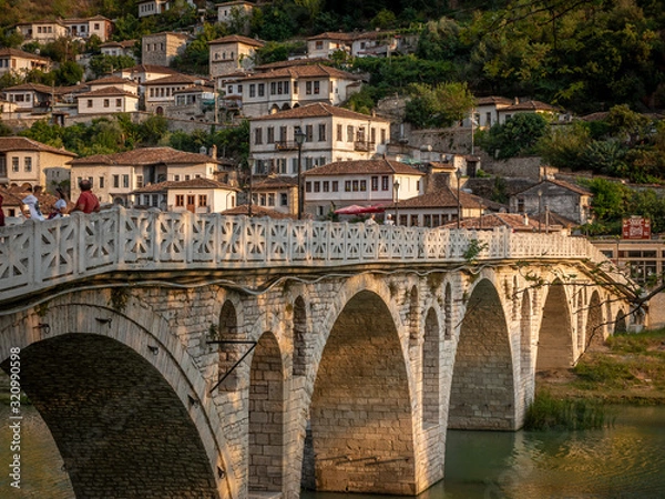 Fototapeta Gorica bridge in the town of a thousand windows, Berat, Albania