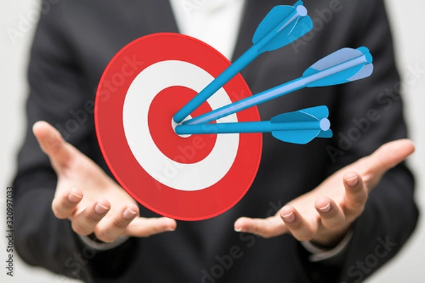 Fototapeta Marketing And Communication Success Concept dart.