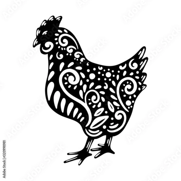 Obraz Vector chicken. Easter vector illustration. Ornament chicken