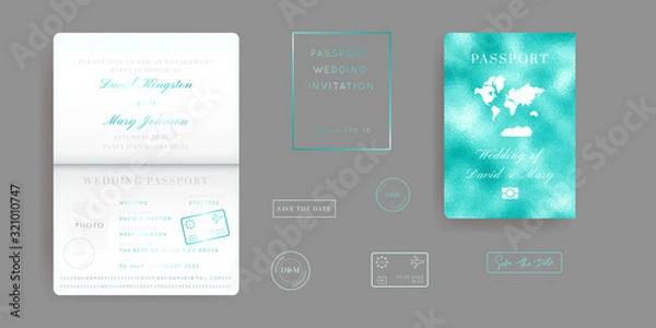 Fototapeta Destination Wedding Pass Vector