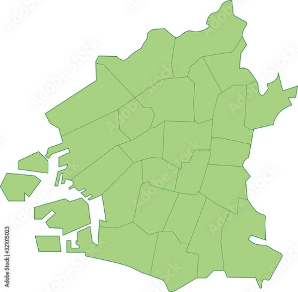 Obraz 大阪市の地図_各区ごとに色を変えられます