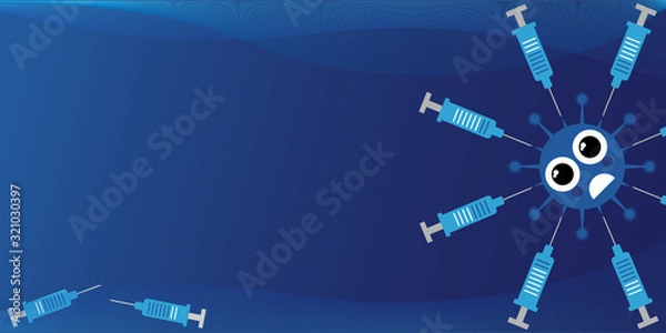 Obraz Web banner for agitation of prophylaxis against viral diseases in medical institutions, the concept of the benefits of vaccination for human health