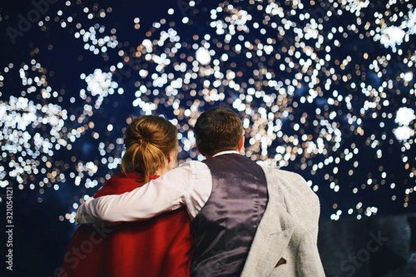 Fototapeta couple watching firework