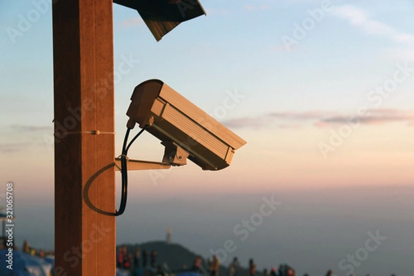 Fototapeta security camera on wall