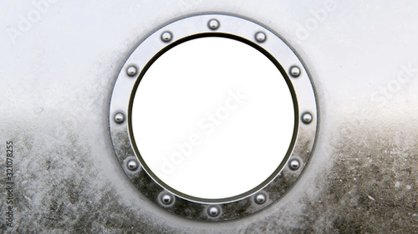 Obraz Round metal frame isolated on the white