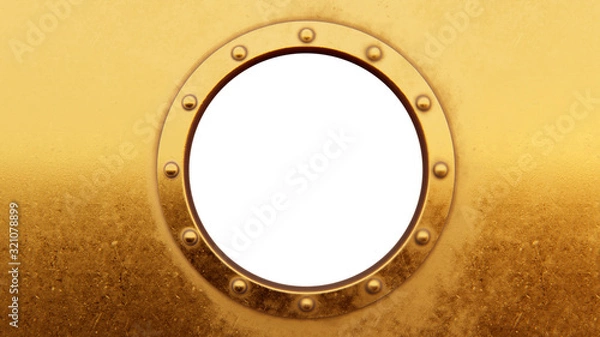 Obraz Round metal frame isolated on the white
