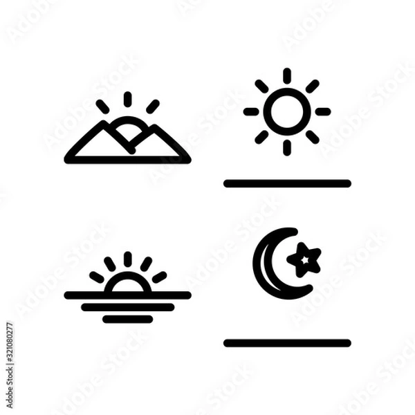 Obraz Time Icon. Islamic & Ramadan Icon Set Vector Logo Symbol.