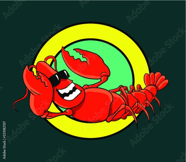 Obraz Cute cartoon character flat vector design illustration with robot, funny animal and fantasy adorable monster face and expression