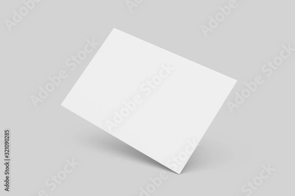 Fototapeta Blank postcard, flyer and pamphlet for mock up, 3d render illustration.