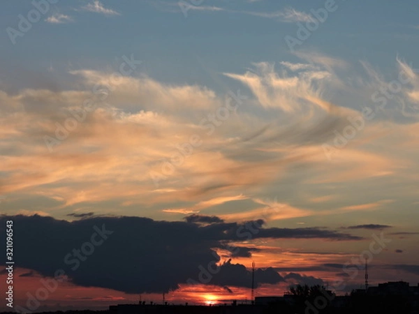 Obraz sunset in city