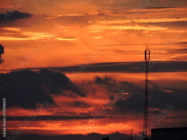 Obraz sunset in city