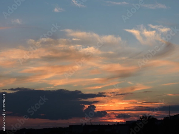 Obraz sunset in city