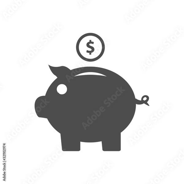 Fototapeta piggy bank icon vector design logo template EPS 10