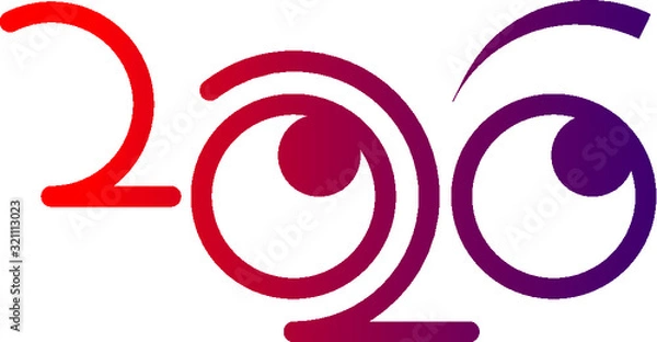 Fototapeta Year 2020 Typography