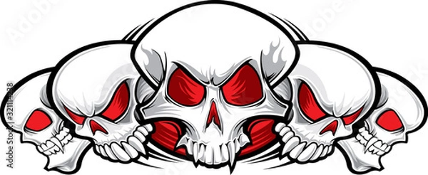 Fototapeta Tatuaż 5 czaszek