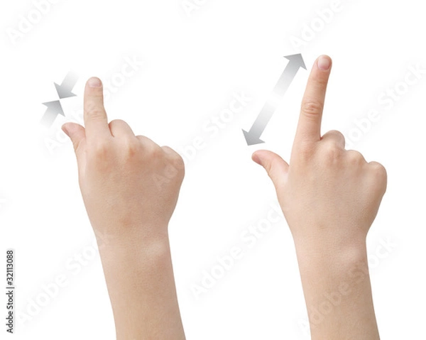 Obraz Fingers zooming in and out, clipping path