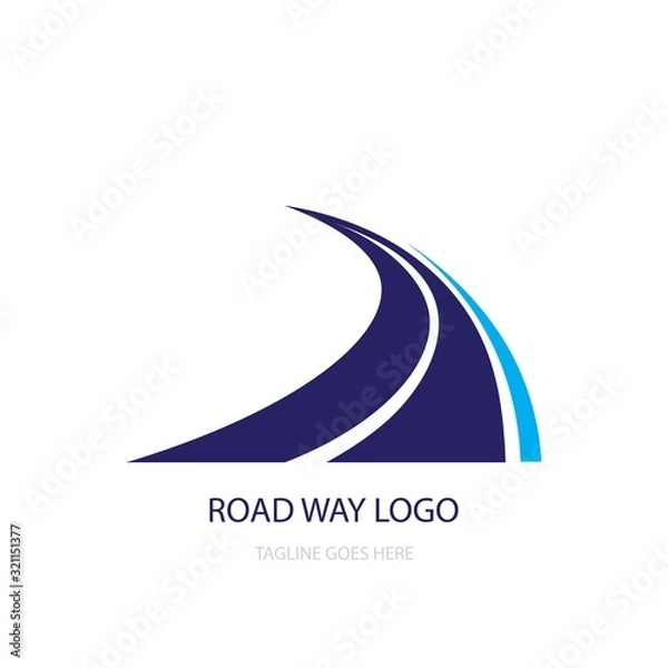Fototapeta road way logo vector