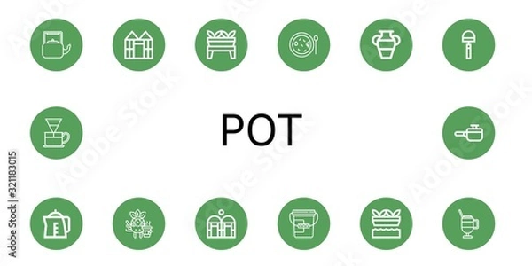 Fototapeta pot simple icons set