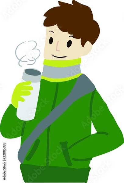 Obraz 水筒を持つ男性のイラスト
