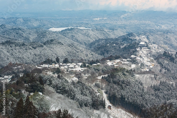 Obraz 吉野山の雪景色