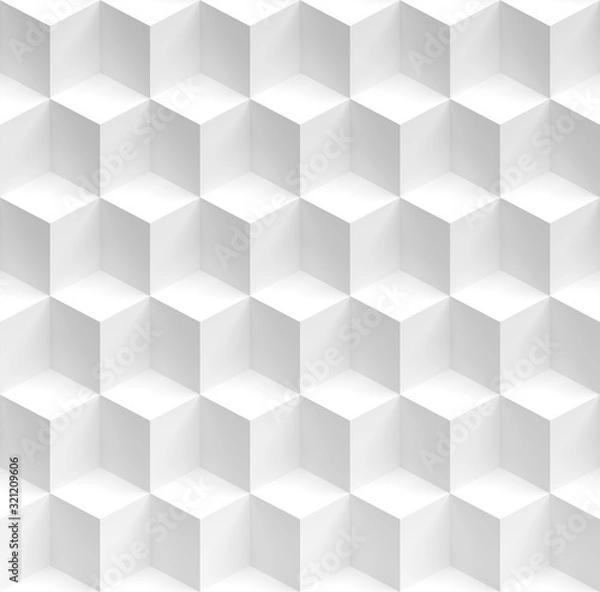 Fototapeta Abstract Geometric Background. White Cube Wallpaper