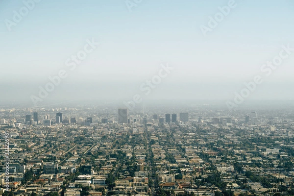 Obraz Panoramic view of LA downtown and suburbs from the beautiful Griffith Observatory in Los Angeles