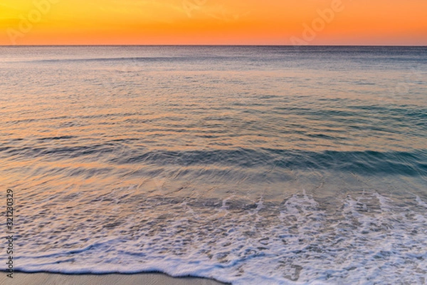 Obraz View of the tropical sea beach at sunrise. Samed island thailand. copy space
