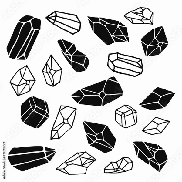 Obraz set of crystal patterns