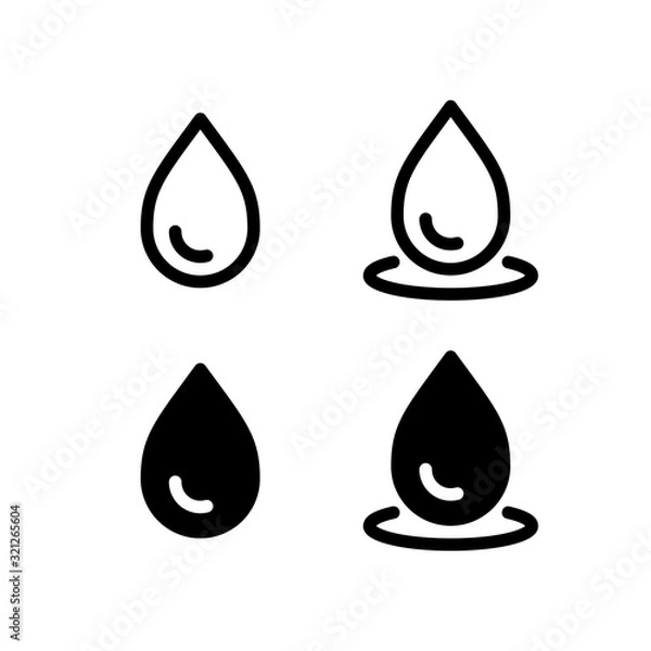 Obraz Water Icon. Nature Icon Set Vector Logo Symbol.
